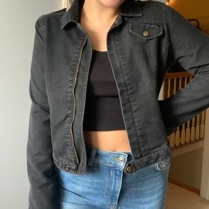 Black Jean Moto Jacket